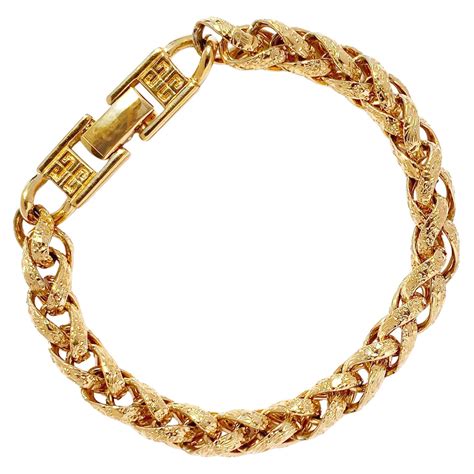 vintage givenchy twisted gold tone bracelet|vintage givenchy gold chain necklace.